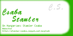 csaba stamler business card